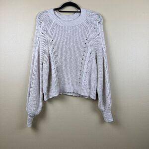 American Eagle Sweater Pullover Cable Knit Cream Size M